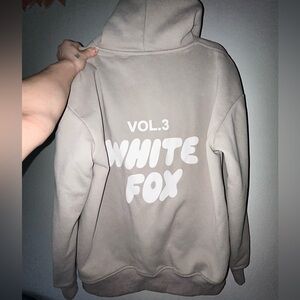 White Fox Beige Hoodie